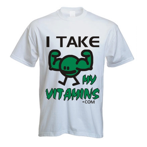 I Take My Vitamins dot com T-Shirt - Click Image to Close