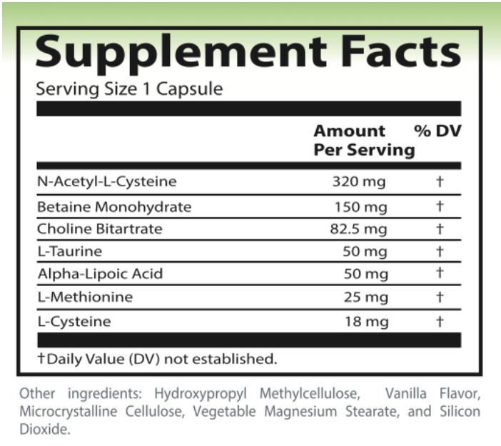 Supplement Facts Lovaliver