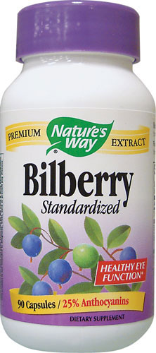 Bilberry, Standardized 80 MG, 90 Capsules - Nature's Way®