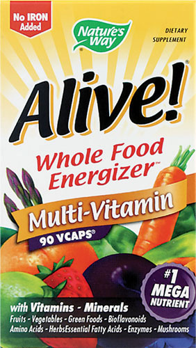 ALIVE! Whole Food Energizer (No Iron Added) 90 Vcaps