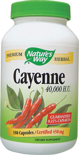 Cayenne 40,000 HU 180 Capsules - Nature's Way® - Click Image to Close