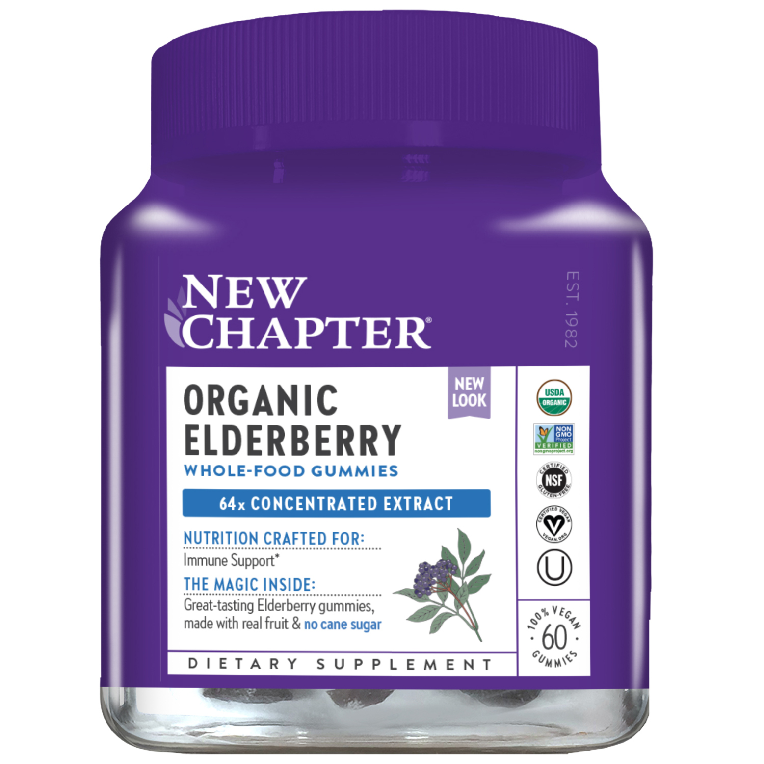 Organic Elderberry Whole Food Gummy 60 Count
