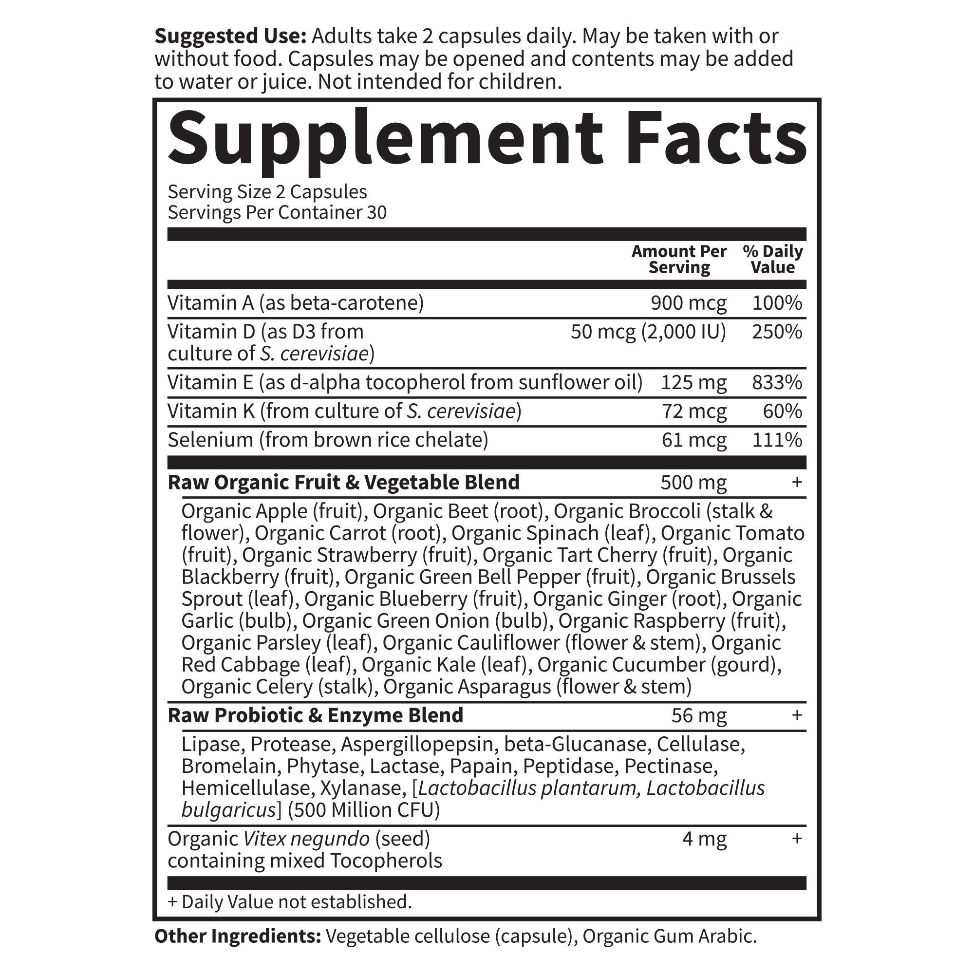 The Vitamin Code Raw Vitamin E 60 Capsules