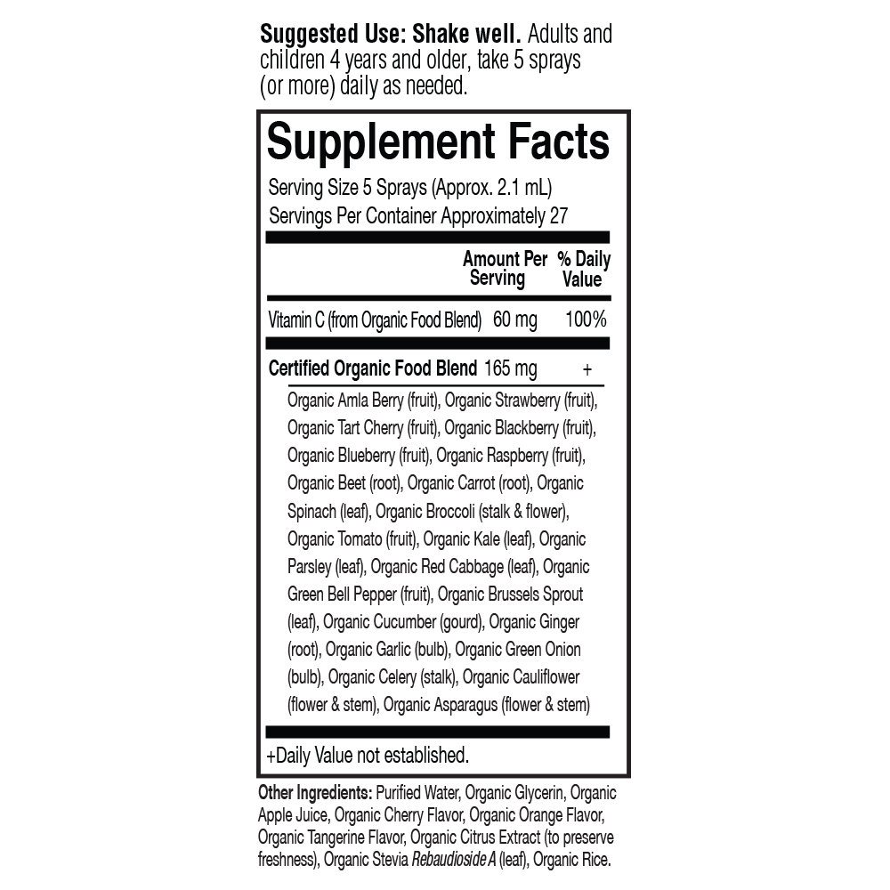 The mykind Organics Organic Amla Vitamin C (Cherry-Tangerine Spray) 2oz Liquid