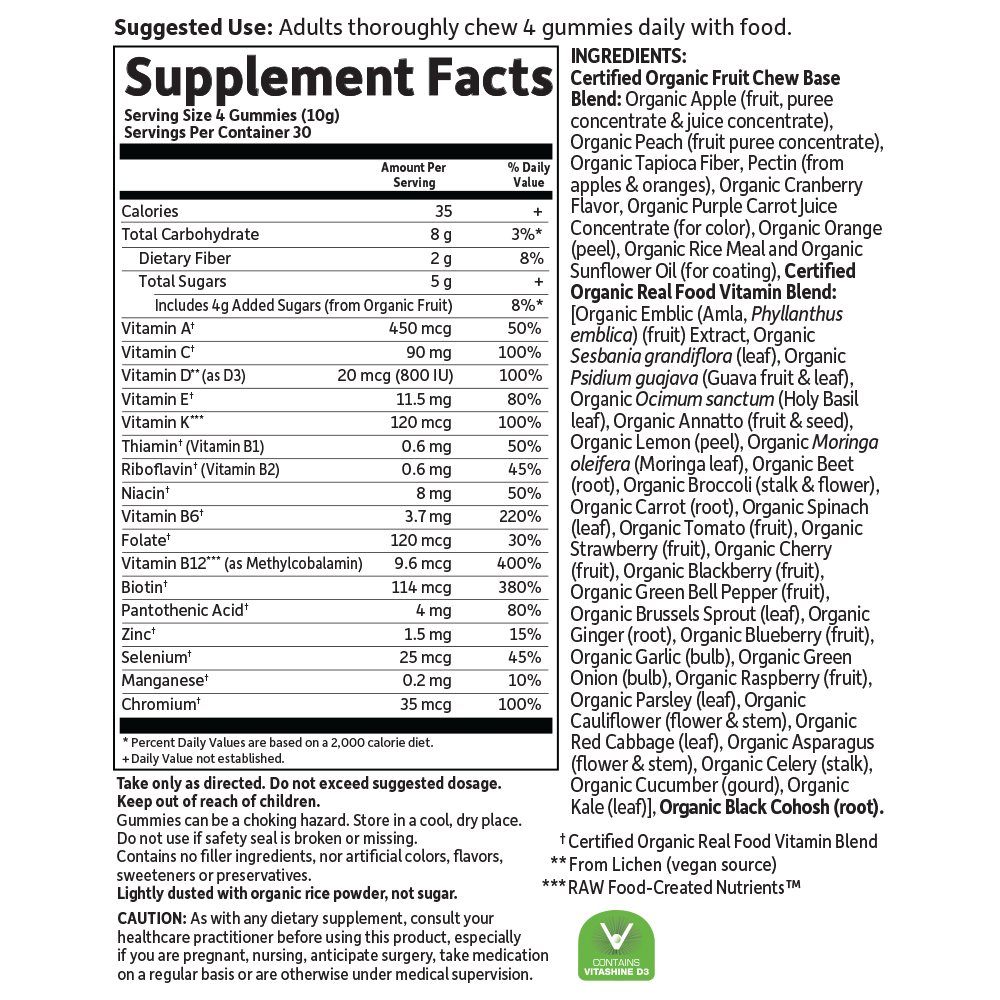 The Mykind Organics Women's Gummy Multi - Berry 120 Organic Fruit Chews