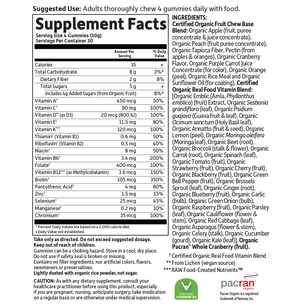 The Mykind Organics Women's Gummy Multi - Berry 120 Organic Fruit Chews<